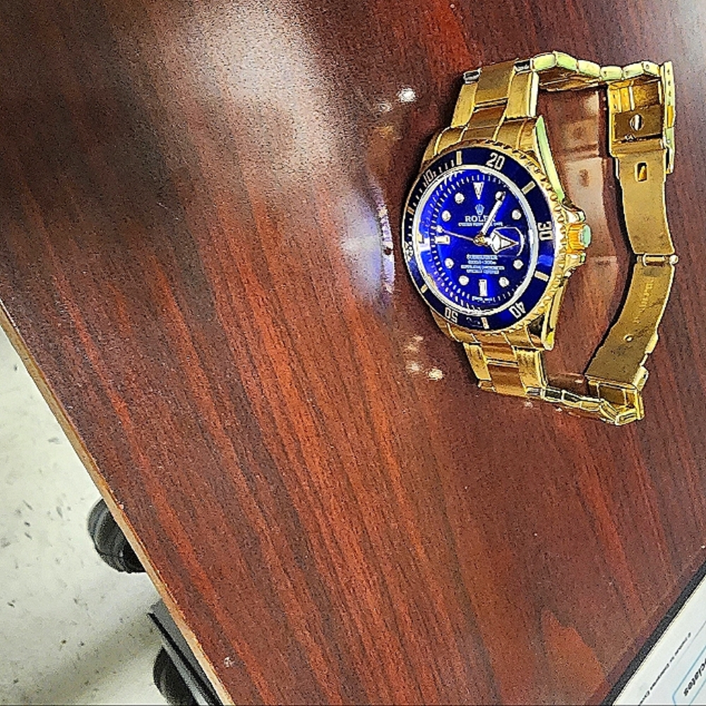Gold and Blue Watch